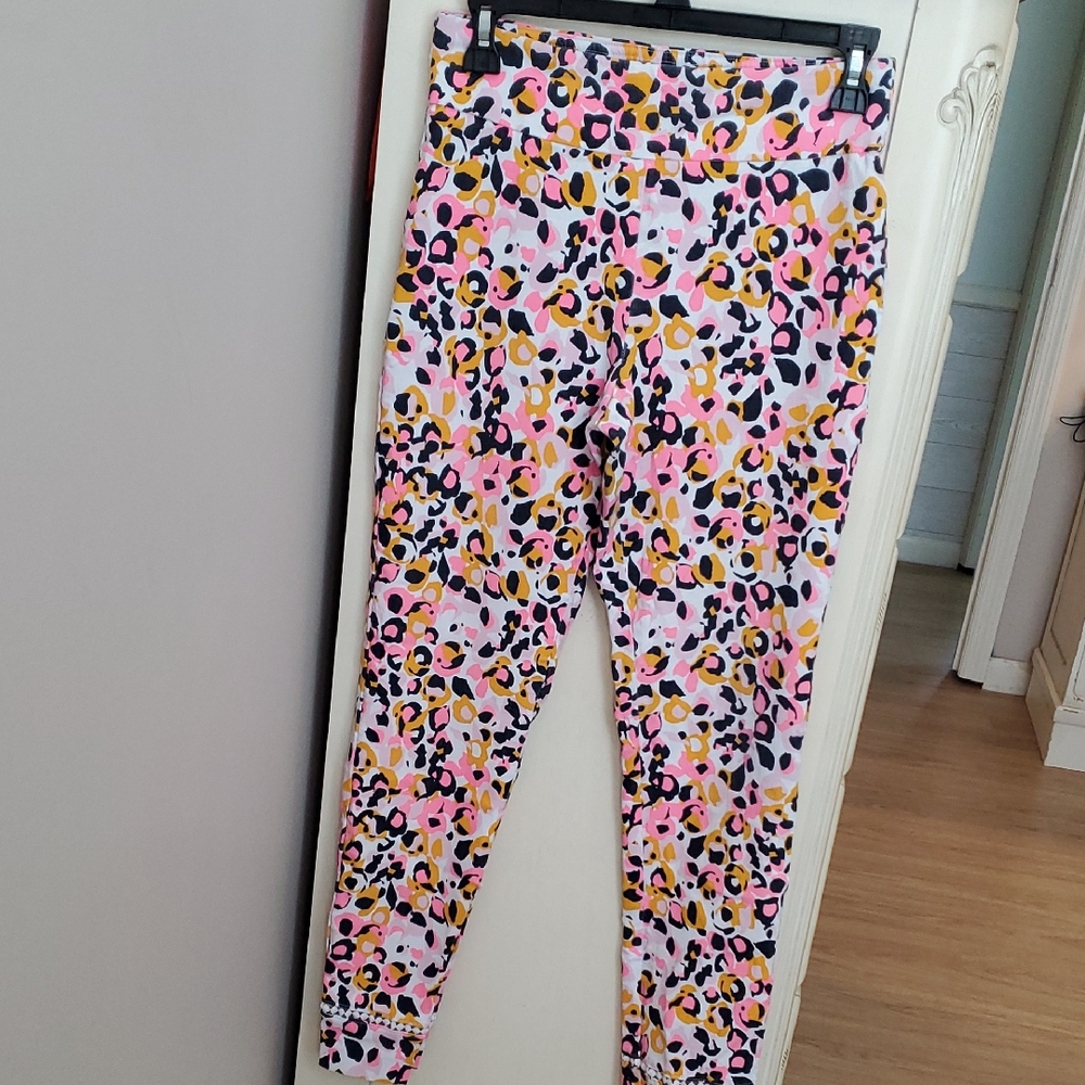 Crown & Ivy Pink and Yellow Leopard Print Pants